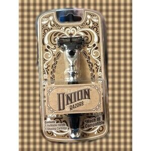 Union Razors: 1 Refillable Handle & 1 Shaving Cartridge -Black- Model SS3RZ